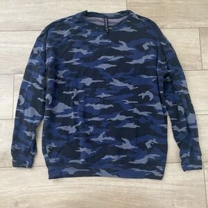 Athleta Camo Print Sweatshirt Women M Studio To Street Pullover Tencel Modal